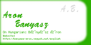 aron banyasz business card